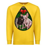 Lemon christmas pig Premium Sweatshirt - LillyAllenDesigns