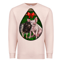 Pale Pink christmas pig Premium Sweatshirt - LillyAllenDesigns