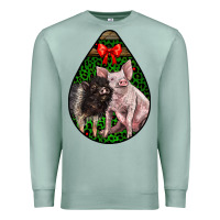 Seafoam christmas pig Premium Sweatshirt - LillyAllenDesigns
