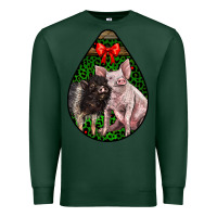 Sports Green christmas pig Premium Sweatshirt - LillyAllenDesigns