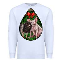 White christmas pig Premium Sweatshirt - LillyAllenDesigns