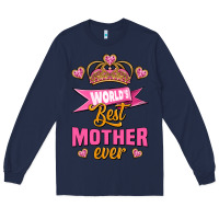 Navy world's best mother ever Long Sleeve Tee - Jasminsmagicworld