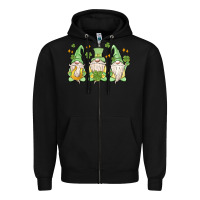 Black st. patrick's day gnomes Zipper Hoodie - MaliasSmallBusiness