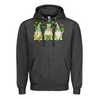 Charcoal Heather st. patrick's day gnomes Zipper Hoodie - MaliasSmallBusiness