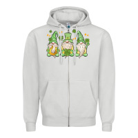 Dove Grey st. patrick's day gnomes Zipper Hoodie - MaliasSmallBusiness