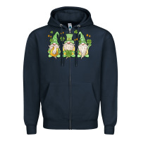 Navy st. patrick's day gnomes Zipper Hoodie - MaliasSmallBusiness