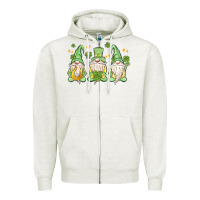 Oatmeal Heather st. patrick's day gnomes Zipper Hoodie - MaliasSmallBusiness