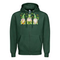 Sports Green st. patrick's day gnomes Zipper Hoodie - MaliasSmallBusiness