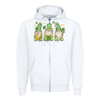 White st. patrick's day gnomes Zipper Hoodie - MaliasSmallBusiness