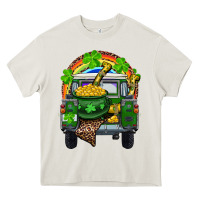 Cream St Patrick's Day Truck With Pot Of Gold Horseshoe And Rainbow Heavy Core Tee - RanaPortraitStore