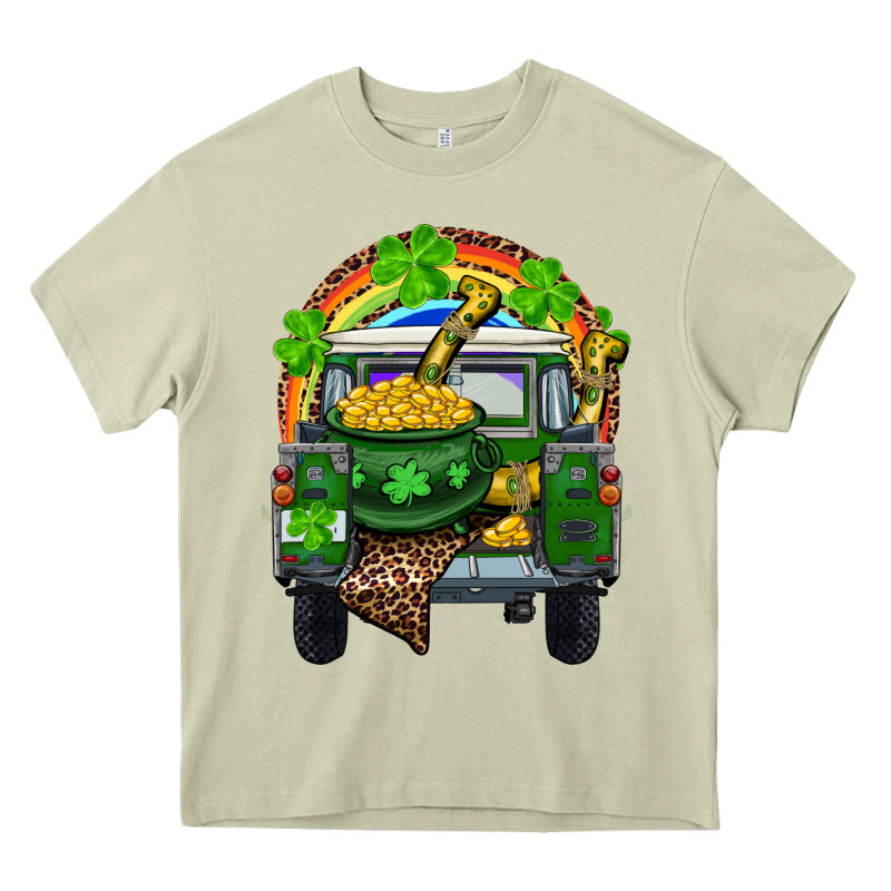 St Patrick's Day Truck With Pot Of Gold Horseshoe And Rainbow Heavy Core Tee by RanaPortraitStore | Teevron