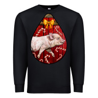 Black christmas pig Premium Sweatshirt - LillyAllenDesigns