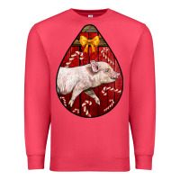 Cardinal christmas pig Premium Sweatshirt - LillyAllenDesigns