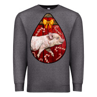 Charcoal Heather christmas pig Premium Sweatshirt - LillyAllenDesigns