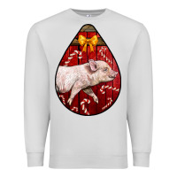 Dove Grey christmas pig Premium Sweatshirt - LillyAllenDesigns
