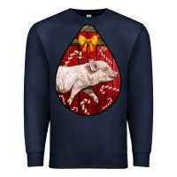Navy christmas pig Premium Sweatshirt - LillyAllenDesigns