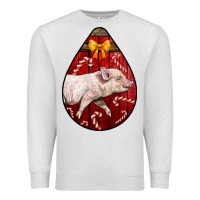 Oatmeal Heather christmas pig Premium Sweatshirt - LillyAllenDesigns