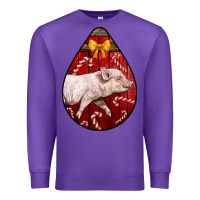 Purple christmas pig Premium Sweatshirt - LillyAllenDesigns