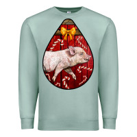 Seafoam christmas pig Premium Sweatshirt - LillyAllenDesigns