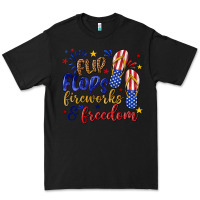 Black flip flops fireworks and freedom Premium Tee - texasbilliewilder