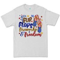 Dove Grey flip flops fireworks and freedom Premium Tee - texasbilliewilder