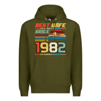 Army Green Best Wife Since 1982 Premium Hoodie - Bettercallsaul