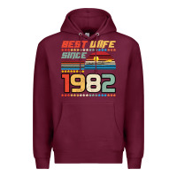 Burgundy Best Wife Since 1982 Premium Hoodie - Bettercallsaul