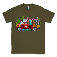 Army Green lpn nurse truck with cactus and sunflowers Classic Tee - AdoDesignShop