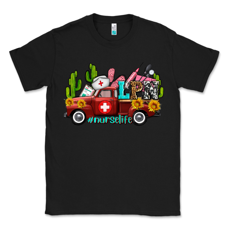 Lpn Nurse Truck With Cactus And Sunflowers Classic Tee by AdoDesignShop | Teevron