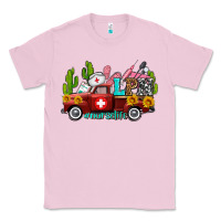 Bubblegum Pink lpn nurse truck with cactus and sunflowers Classic Tee - AdoDesignShop