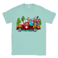 Seafoam lpn nurse truck with cactus and sunflowers Classic Tee - AdoDesignShop