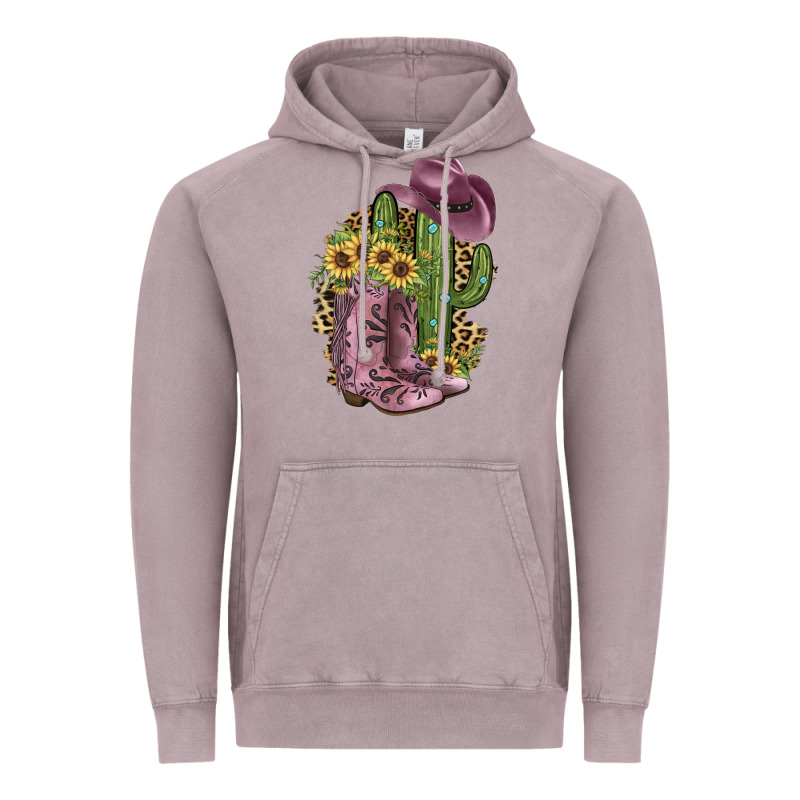 Pink Cowboy Boots Vintage Hoodie by JahusDesignShop | Teevron