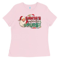 Bubblegum Pink Santa's Favorite Nurse Ladies Tee - MaliasSmallBusiness