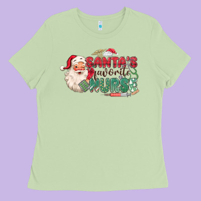 Ladies Tee Santa's Favorite Nurse