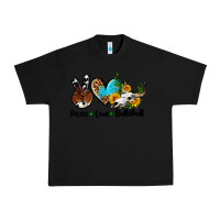 Black peace love  bullskull Urban Heavy Tee - AdoDesignShop