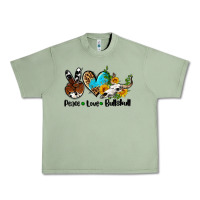 Oil Green peace love  bullskull Urban Heavy Tee - AdoDesignShop