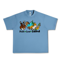 Pebble Blue peace love  bullskull Urban Heavy Tee - AdoDesignShop