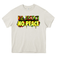 Cream no justice no peace Heavy Core Tee - Zillion Design Studio