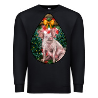 Black christmas pig Premium Sweatshirt - LillyAllenDesigns