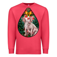 Cardinal christmas pig Premium Sweatshirt - LillyAllenDesigns