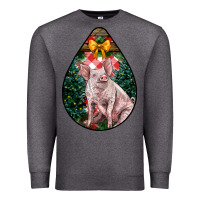 Charcoal Heather christmas pig Premium Sweatshirt - LillyAllenDesigns