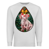 Dove Grey christmas pig Premium Sweatshirt - LillyAllenDesigns