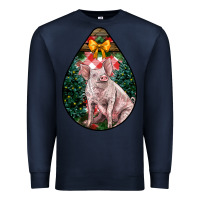 Navy christmas pig Premium Sweatshirt - LillyAllenDesigns