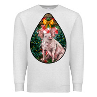 Oatmeal Heather christmas pig Premium Sweatshirt - LillyAllenDesigns