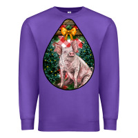 Purple christmas pig Premium Sweatshirt - LillyAllenDesigns