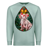 Seafoam christmas pig Premium Sweatshirt - LillyAllenDesigns