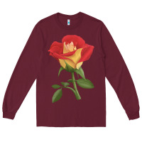 Burgundy Ketchup And Mustard Rose Long Sleeve Tee - LillyAllenDesigns