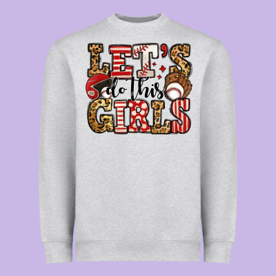 Let's Do This Girls Baseball Heavyweight Sweatshirt Designed By Jasminsmagicworld