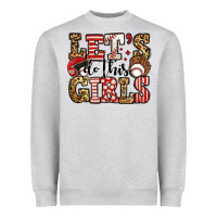 Heather Grey let's do this girls baseball Heavyweight Sweatshirt - Jasminsmagicworld