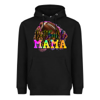 Black football mama Heavyweight Hoodie - LillyAllenDesigns